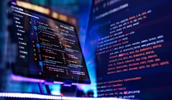 Computer screens with coding